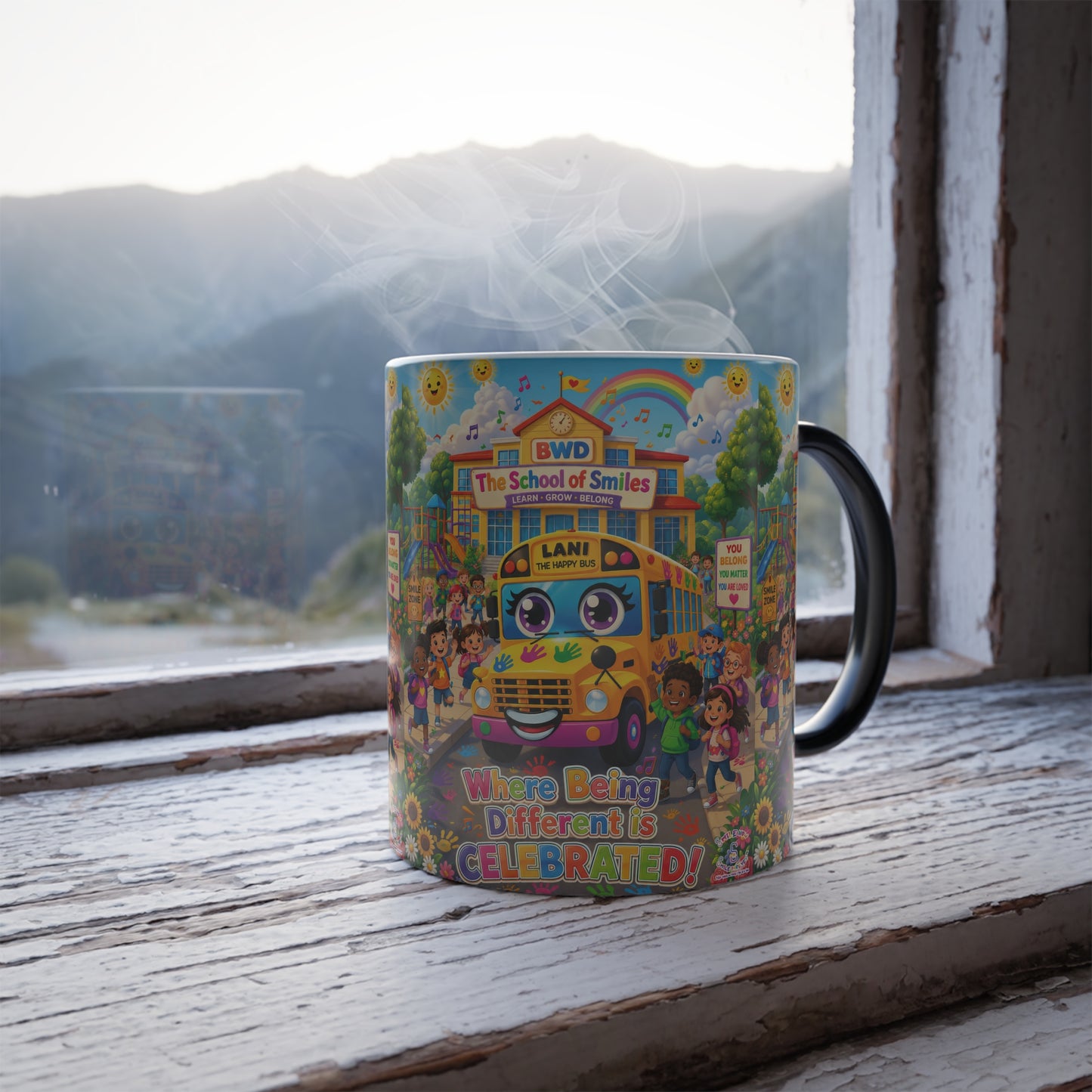 Lani™ Color Morphing Mug 11oz – "Where Being Different is CELEBRATED!" Graphic