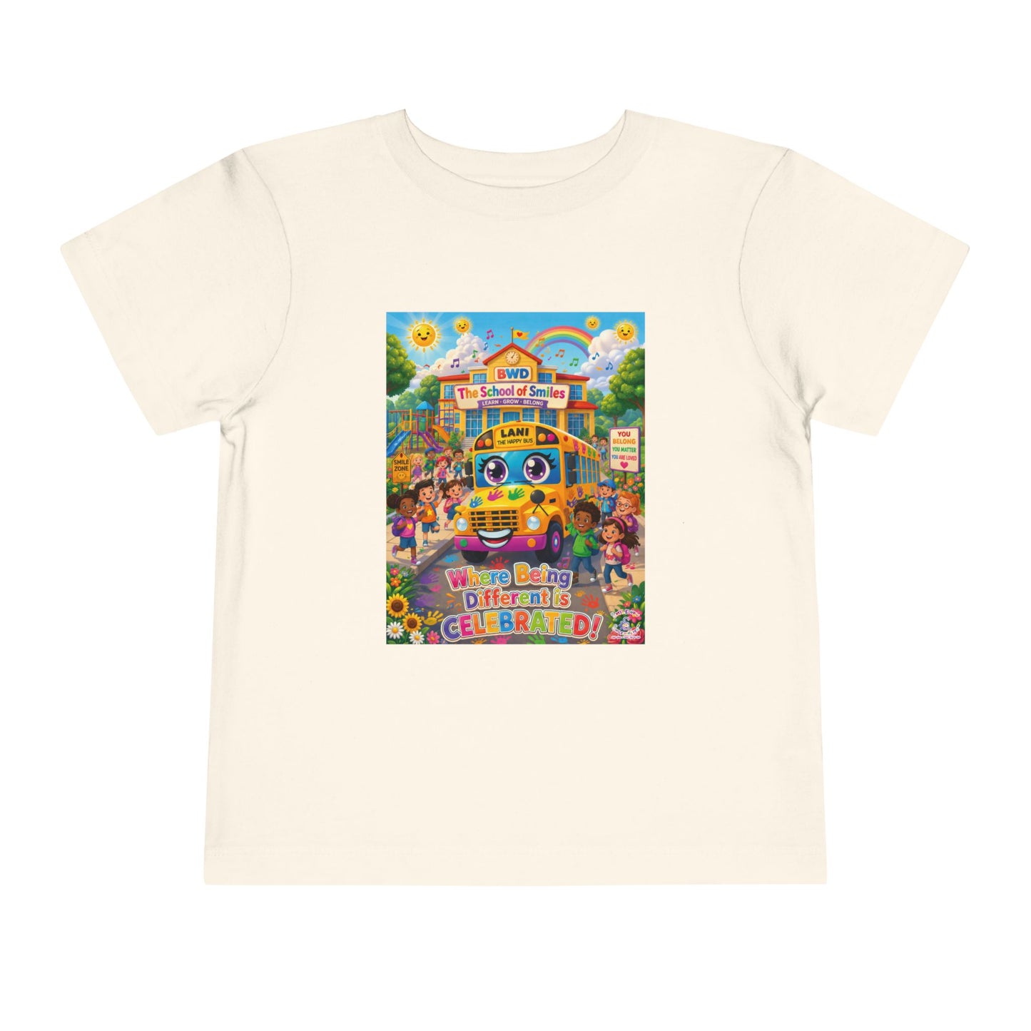 Lani™ Toddler Short Sleeve Tee – "Where Being Different is CELEBRATED!" Graphic Shirt