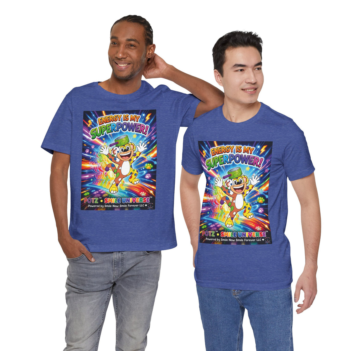 Potz™ Unisex Jersey Short Sleeve Tee – "Energy is My Superpower!" Graphic Tee | Smile Universe Collection