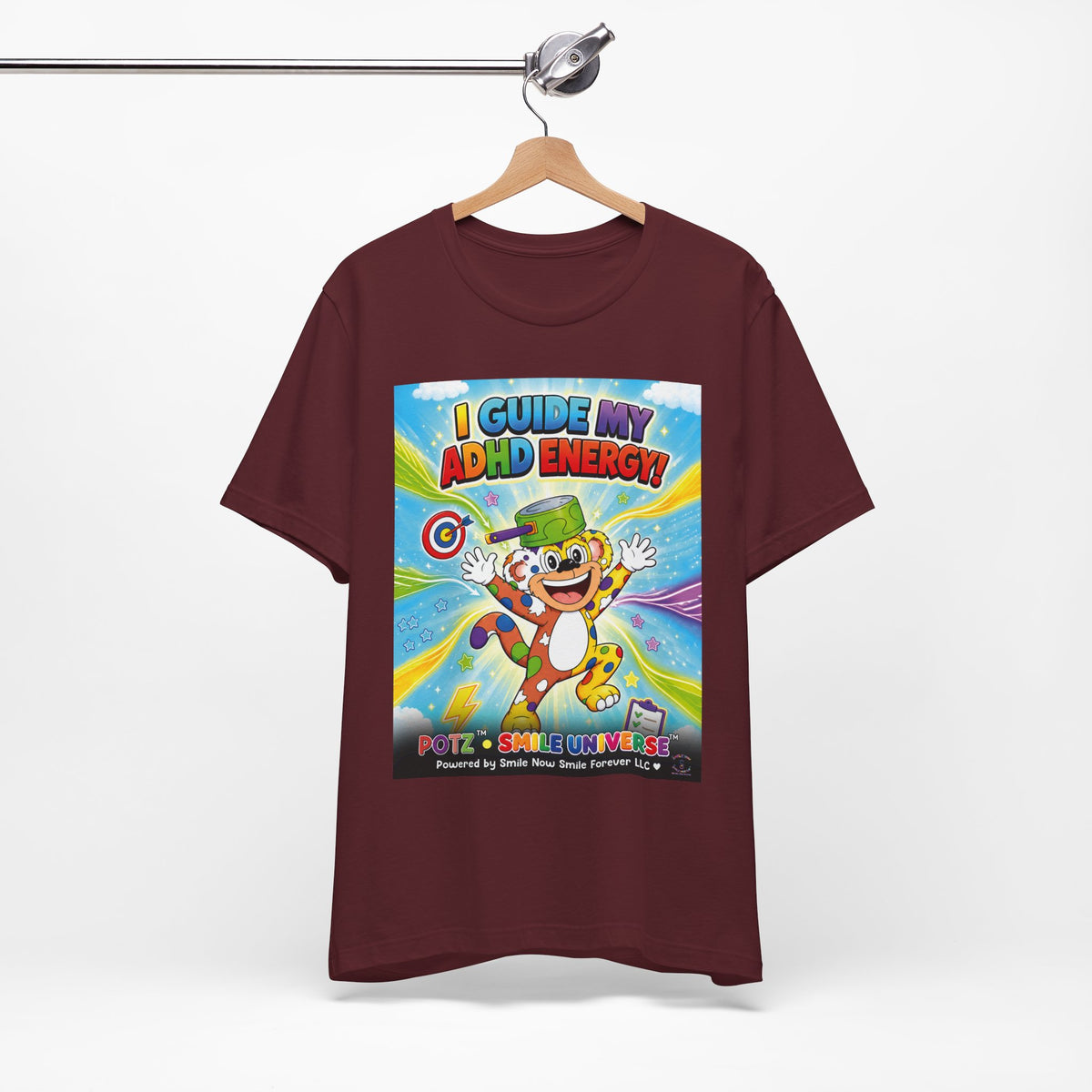 Potz™ Unisex Jersey Short Sleeve Tee – "I Guide My ADHD Energy!" Graphic Tee | Smile Universe Collection