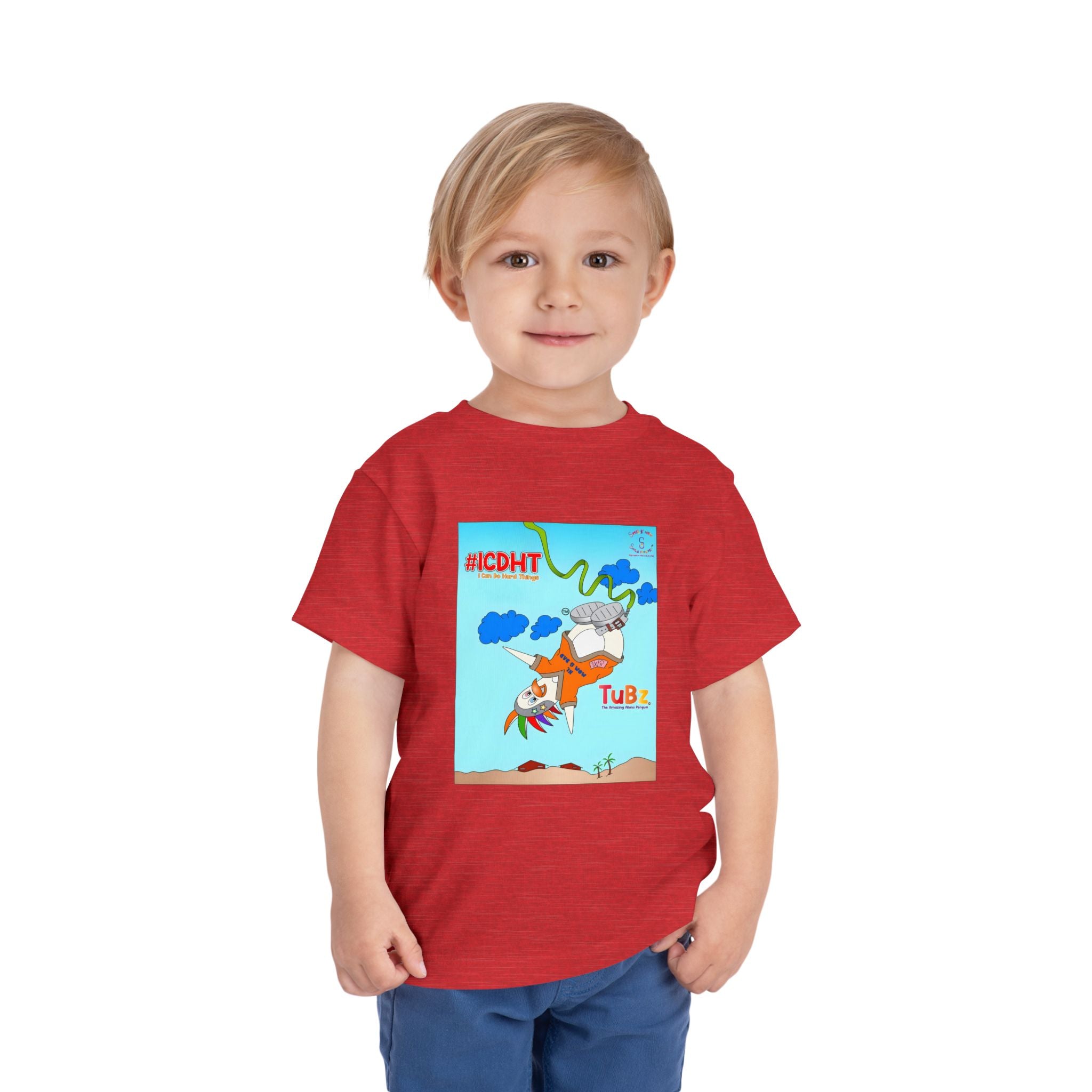 TuBz™ "I Can Do Hard Things" Toddler T-Shirt | Toddler Short Sleeve Tee  - Positive Kids Graphic Tee