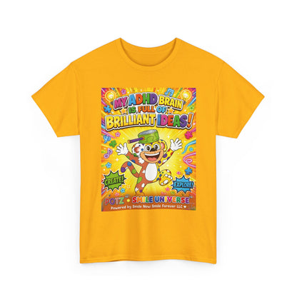 Potz™ Unisex Heavy Cotton™ Tee – "My ADHD Brain is Full of Brilliant Ideas!" Graphic Tee | Smile Universe Collection