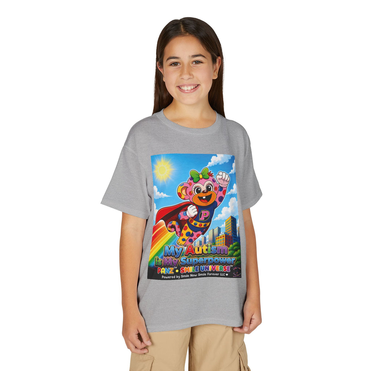 Panz™ Youth DryBlend® T-Shirt – "My Autism is My Superpower" Graphic | Smile Universe Collection