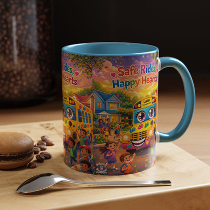 Lani™ Accent Coffee Mug (11oz & 15oz) – "Safe Rides, Happy Hearts" Graphic