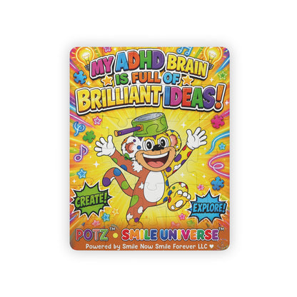 Potz™ Kids' Puzzle 30-Piece – "My ADHD Brain is Full of Brilliant Ideas!" Graphic Puzzle | Smile Universe Collection