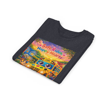 Lani™ Youth Short Sleeve Tee – "Safe Rides, Happy Hearts" Graphic