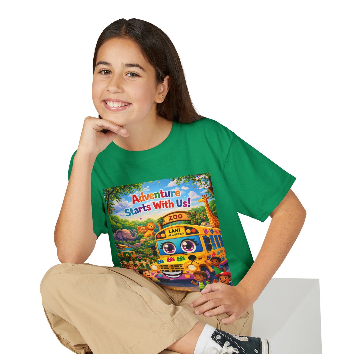 Lani™ Youth DryBlend® T-Shirt – "Adventure Starts With Us!" Graphic