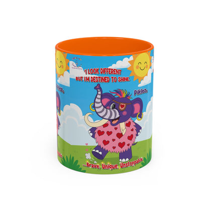 Piklez™ Accent Coffee Mug (11oz, 15oz) – “Destined to Shine” | Smile Universe Collection