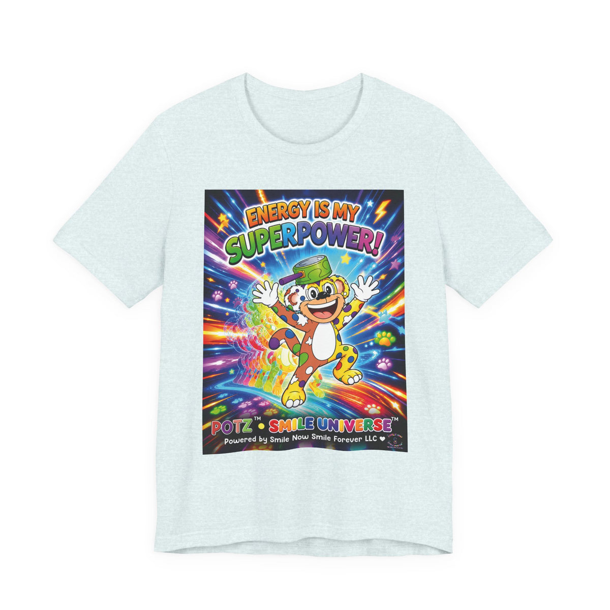 Potz™ Unisex Jersey Short Sleeve Tee – "Energy is My Superpower!" Graphic Tee | Smile Universe Collection