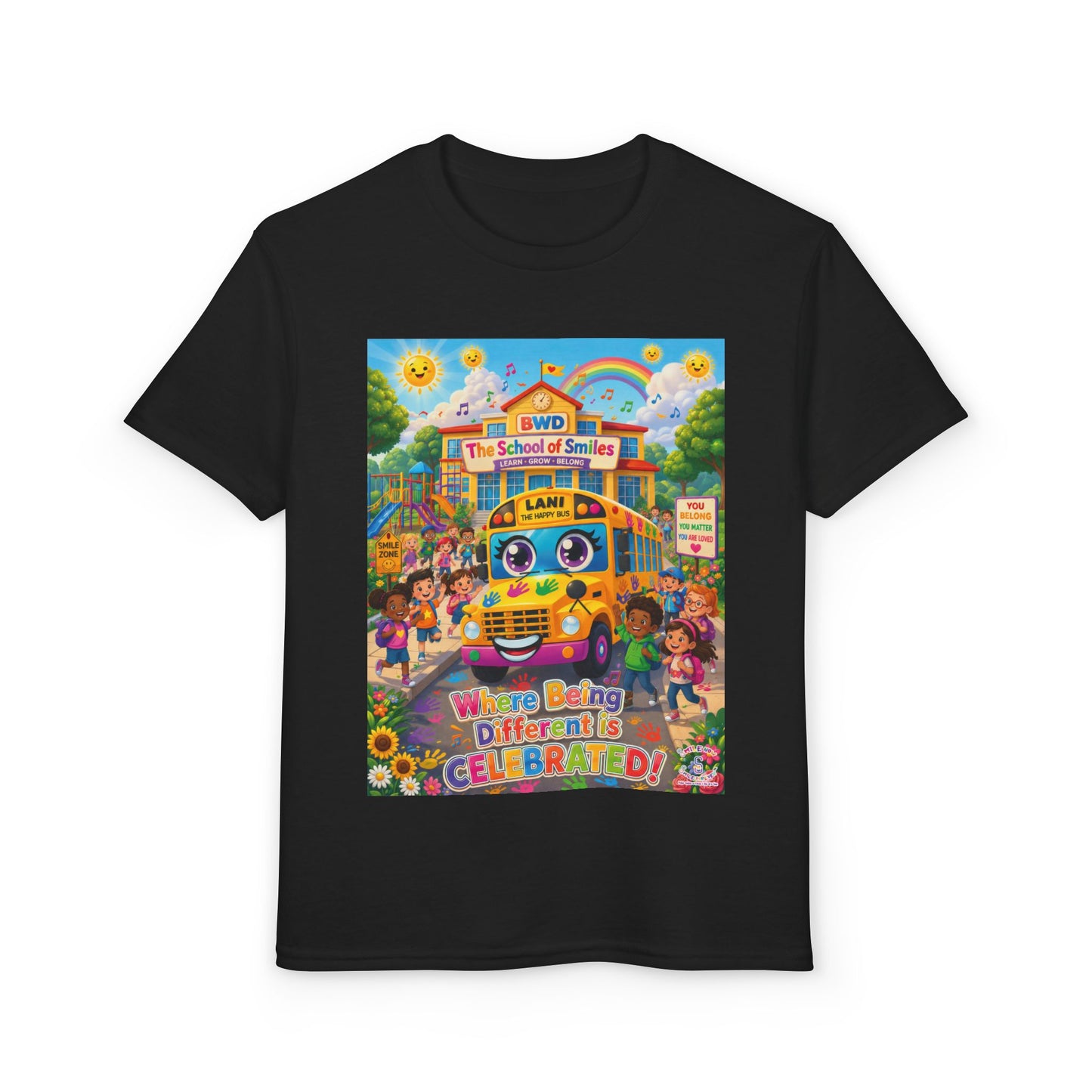Lani™ Youth DryBlend® T-Shirt – "Where Being Different is CELEBRATED!" Graphic Shirt