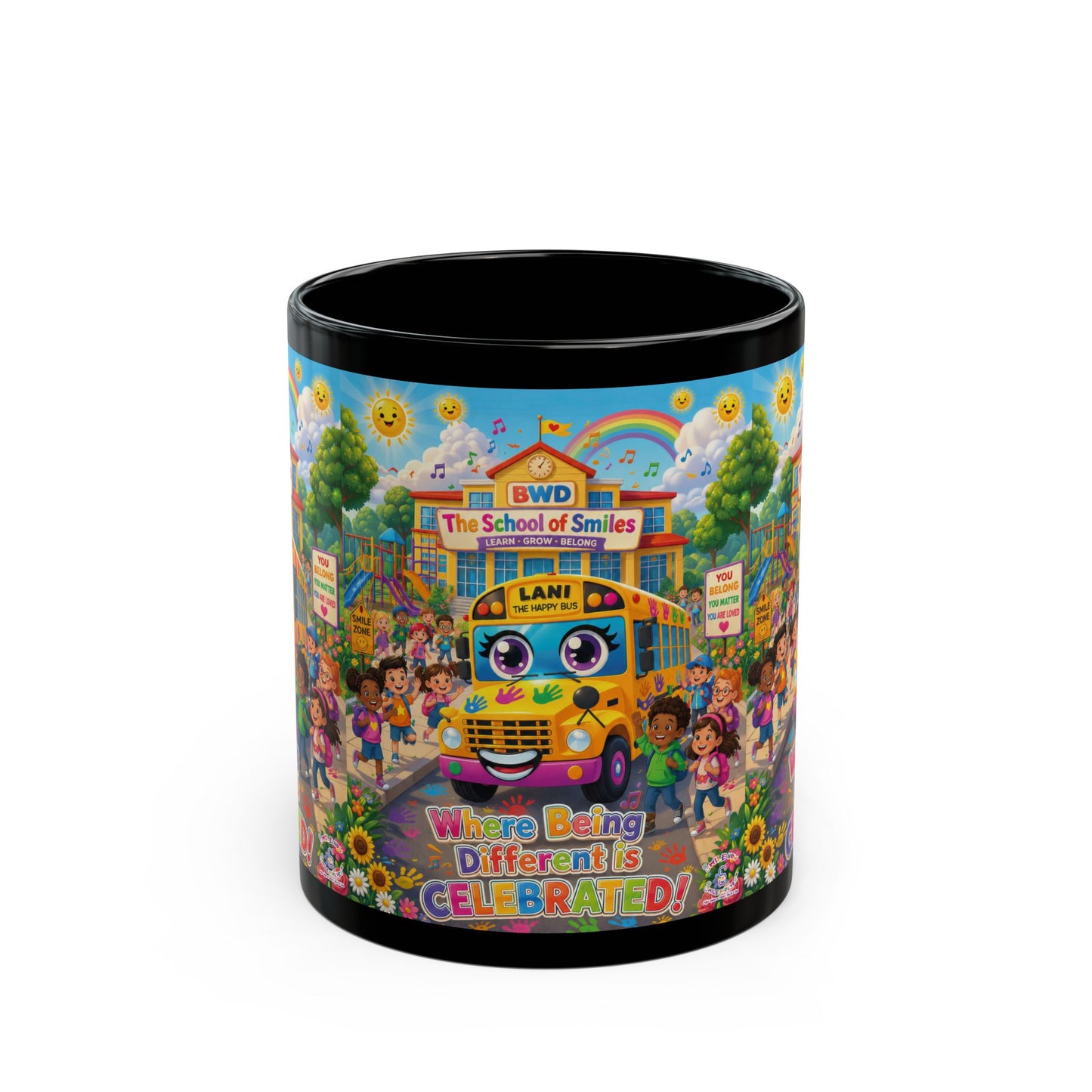 Lani™ Black Mug (11oz & 15oz) – "Where Being Different is CELEBRATED!" Graphic