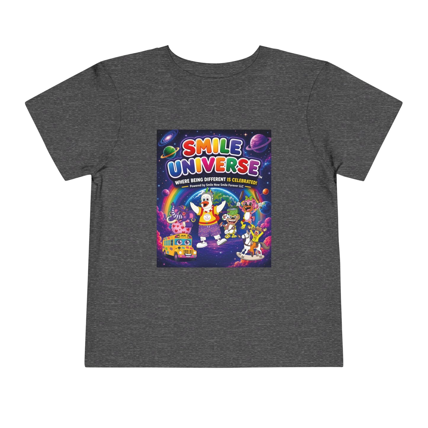 Smile Universe™ Toddler Short Sleeve Tee – "Where Being Different is CELEBRATED!" Graphic