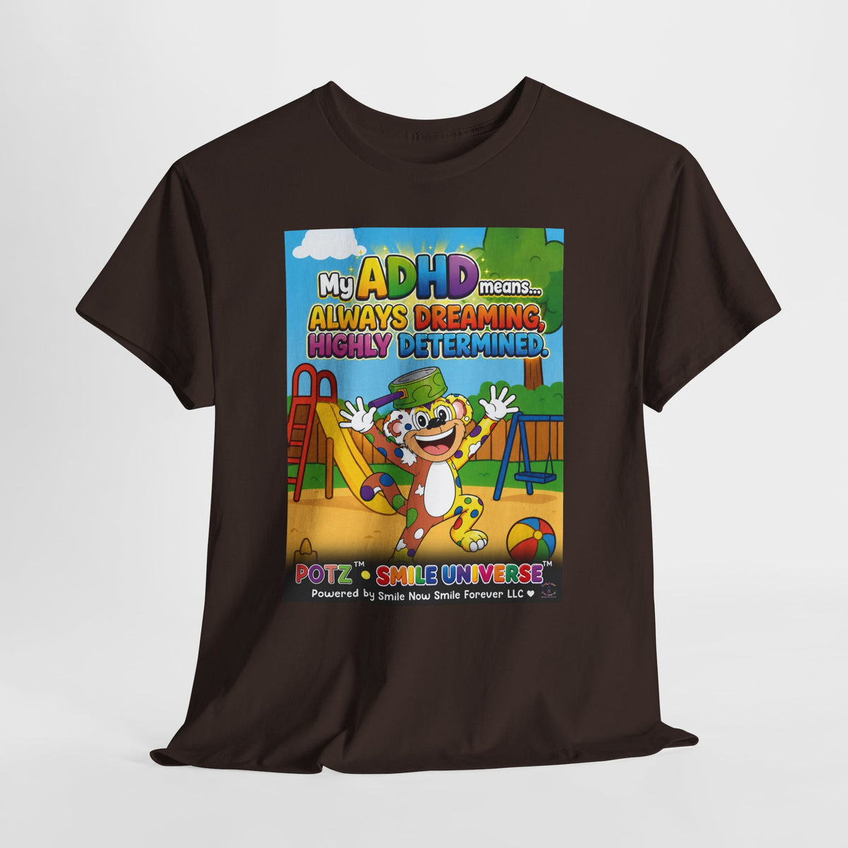 Potz™ Unisex Heavy Cotton™ Tee – "My ADHD Means Always Dreaming, Highly Determined" Graphic Tee | Smile Universe Collection