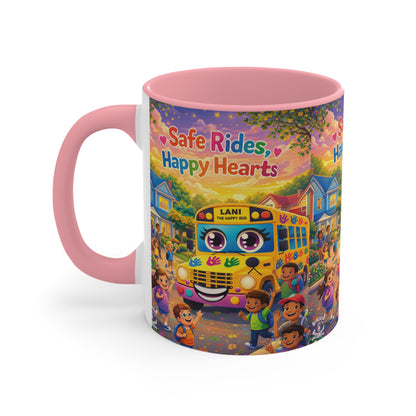 Lani™ Accent Mug – "Safe Rides, Happy Hearts" Graphic