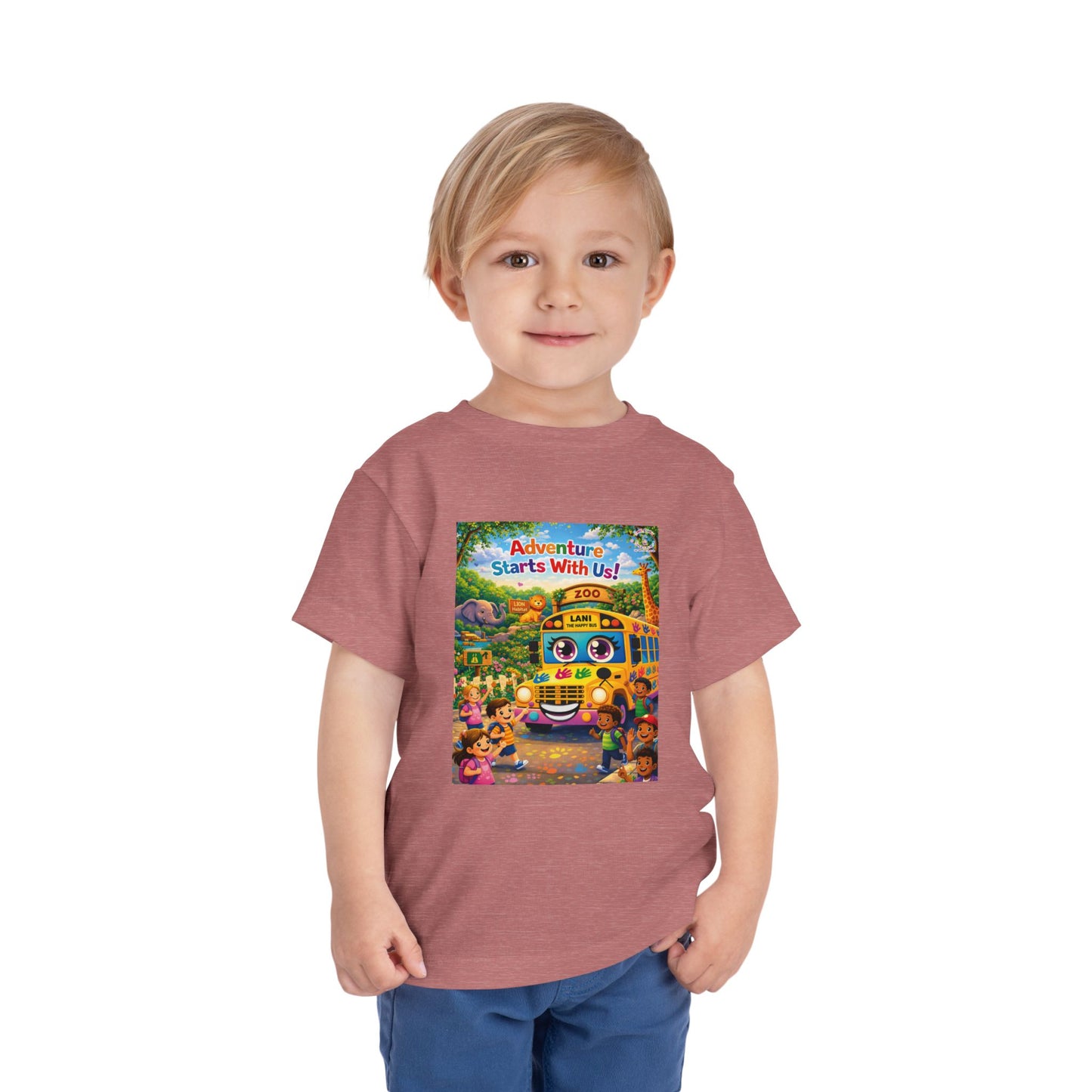 Lani™ Toddler Short Sleeve Tee – "Adventure Starts With Us!" Graphic
