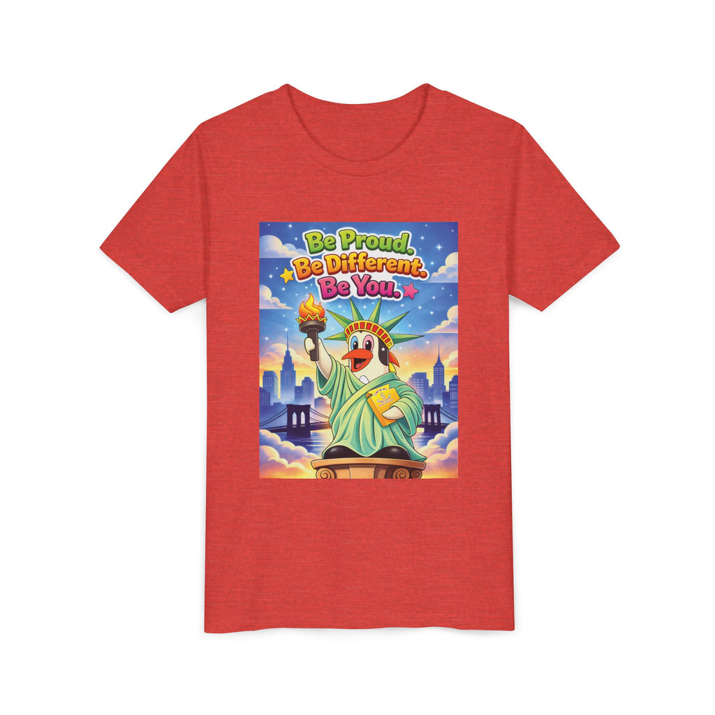 TuBz™M "Be Proud. Be Different. Be You." Kids T-Shirt - Inspirational Graphic Tee