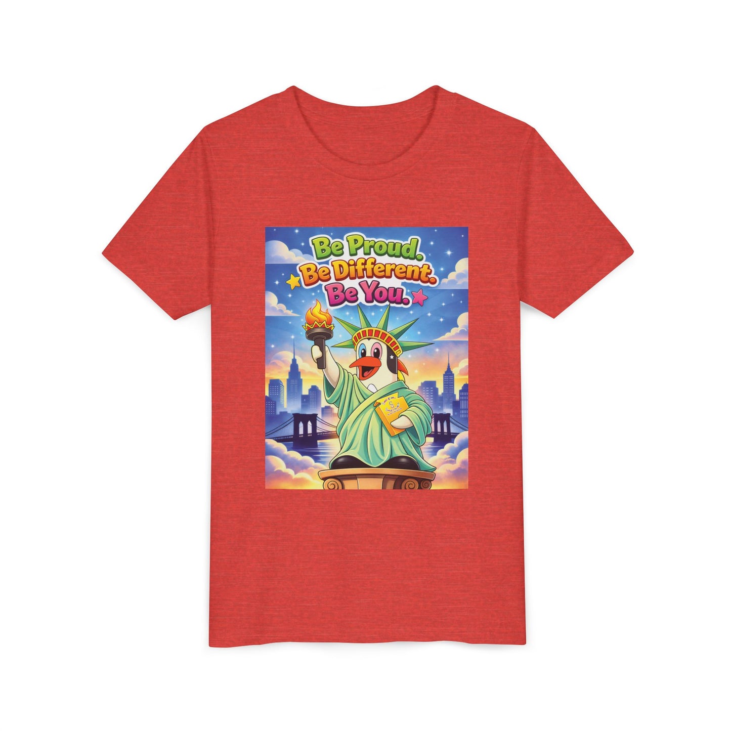 TuBz™M "Be Proud. Be Different. Be You." Kids T-Shirt - Inspirational Graphic Tee