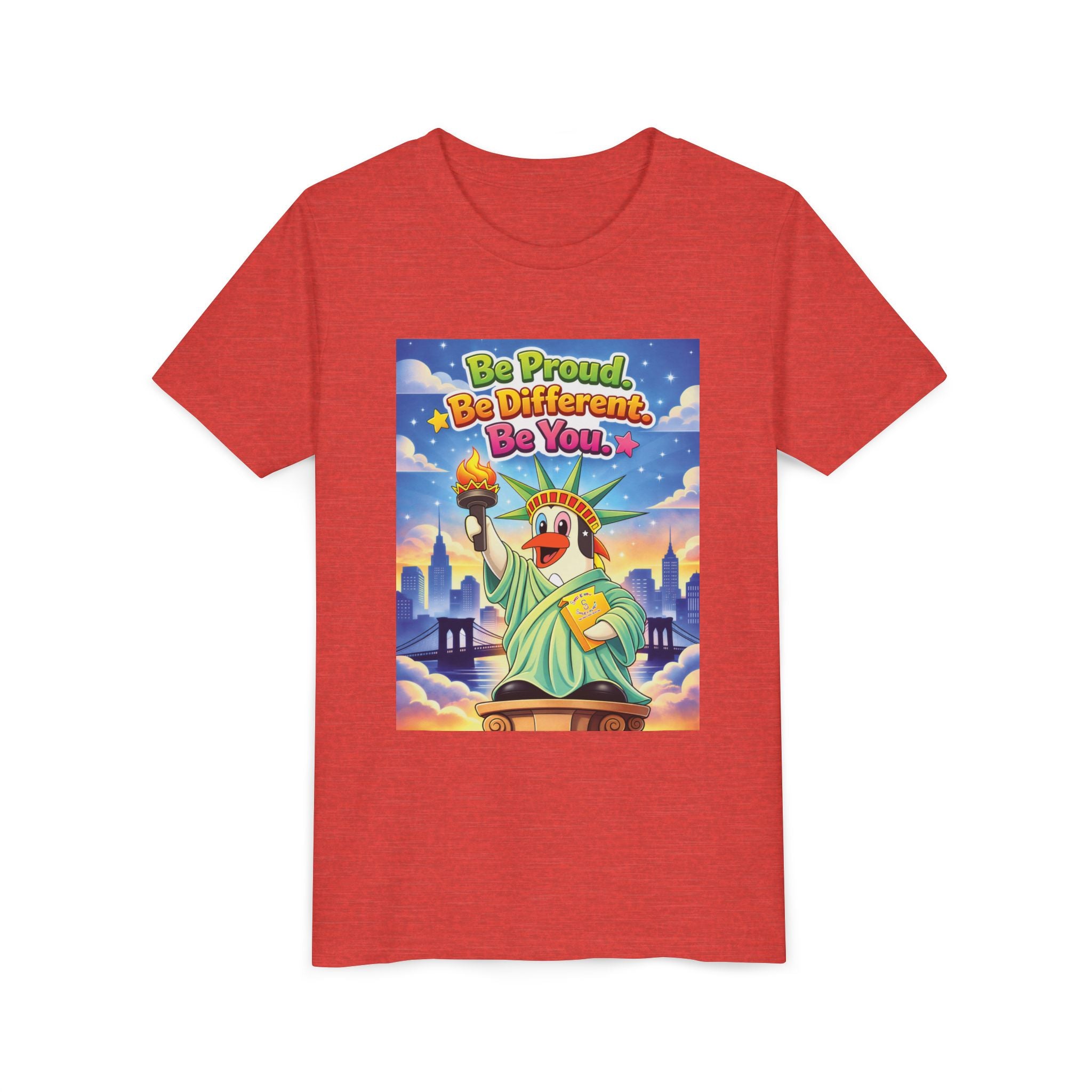 TuBz™M "Be Proud. Be Different. Be You." Kids T-Shirt - Inspirational Graphic Tee