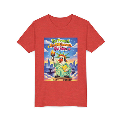 TuBz™M "Be Proud. Be Different. Be You." Kids T-Shirt - Inspirational Graphic Tee