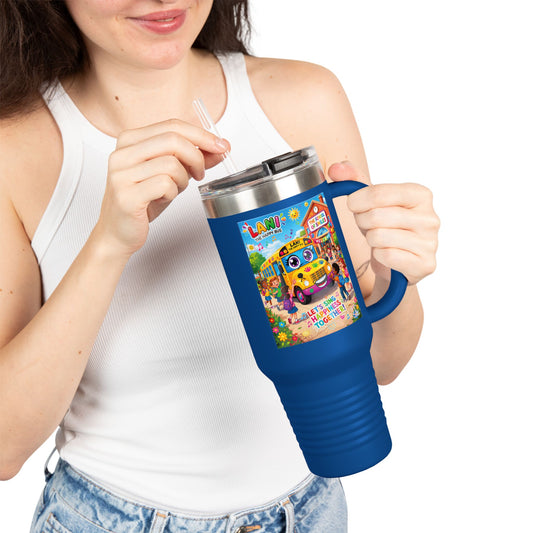 Lani™ 40oz Insulated Travel Mug – "Let's Sing Happiness Together!" Graphic
