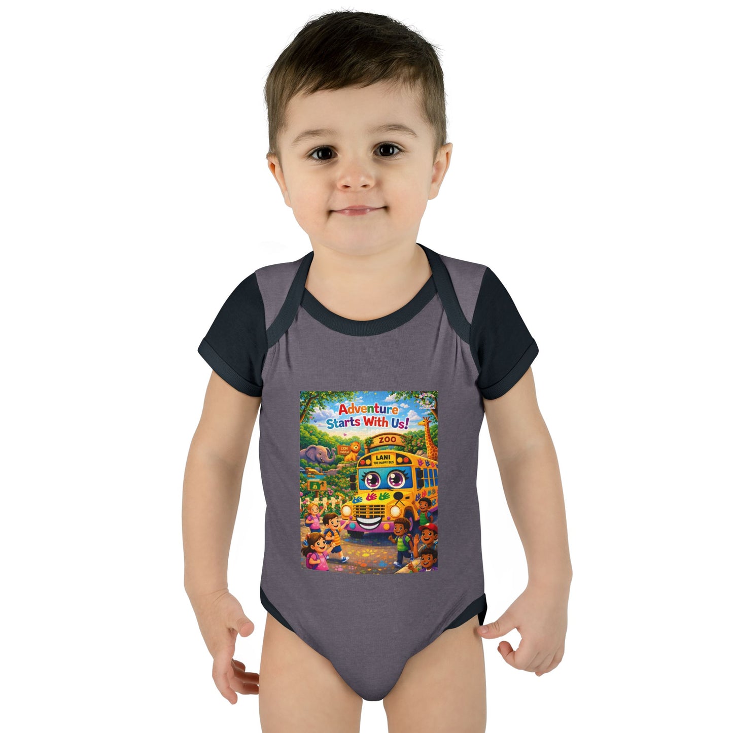 Lani™ Infant Baby Rib Bodysuit – "Adventure Starts With Us!" Graphic