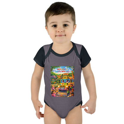 Lani™ Infant Baby Rib Bodysuit – "Adventure Starts With Us!" Graphic