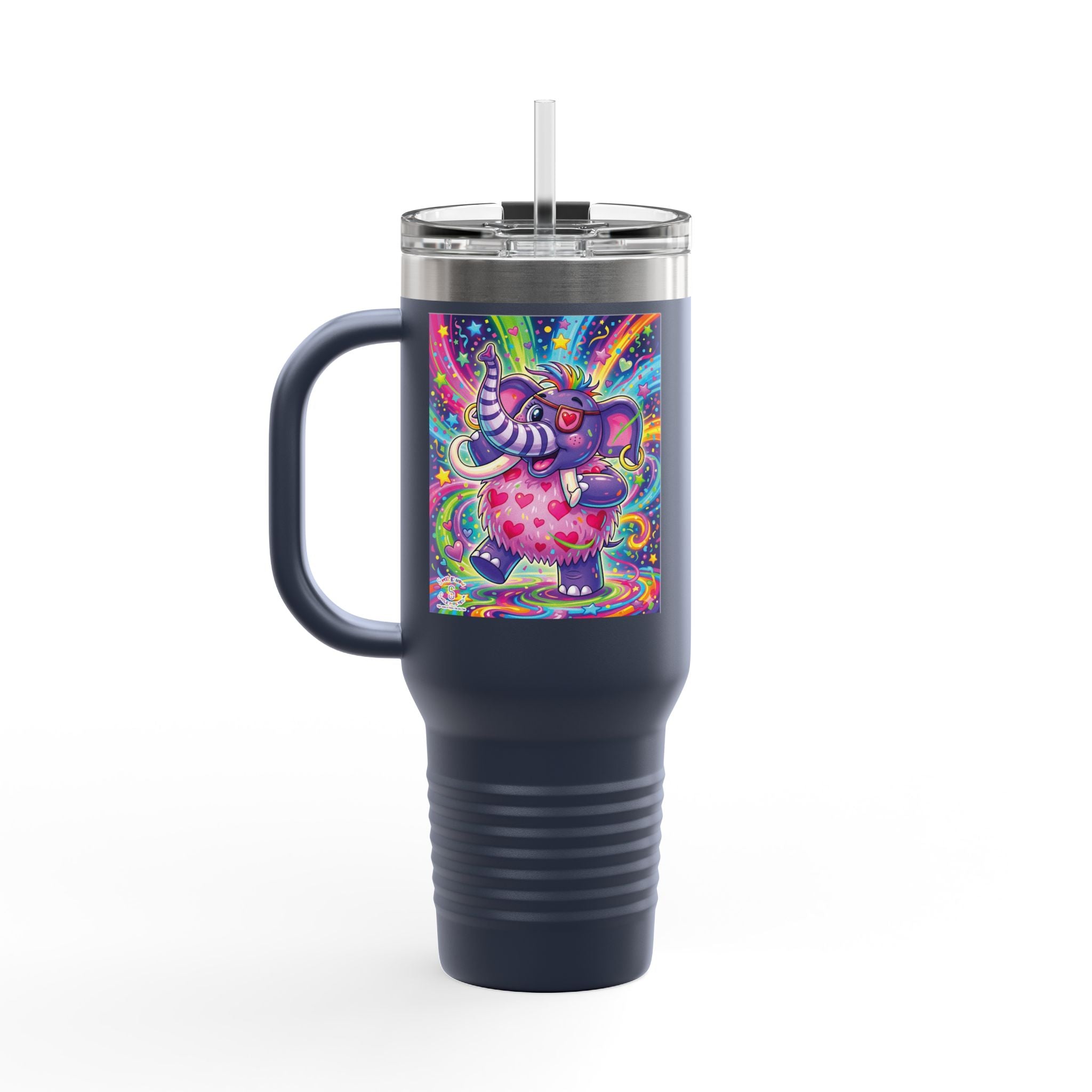 Piklez™ 40oz Insulated Travel Mug – "Born to Celebrate!" Graphic | Smile Universe Collection