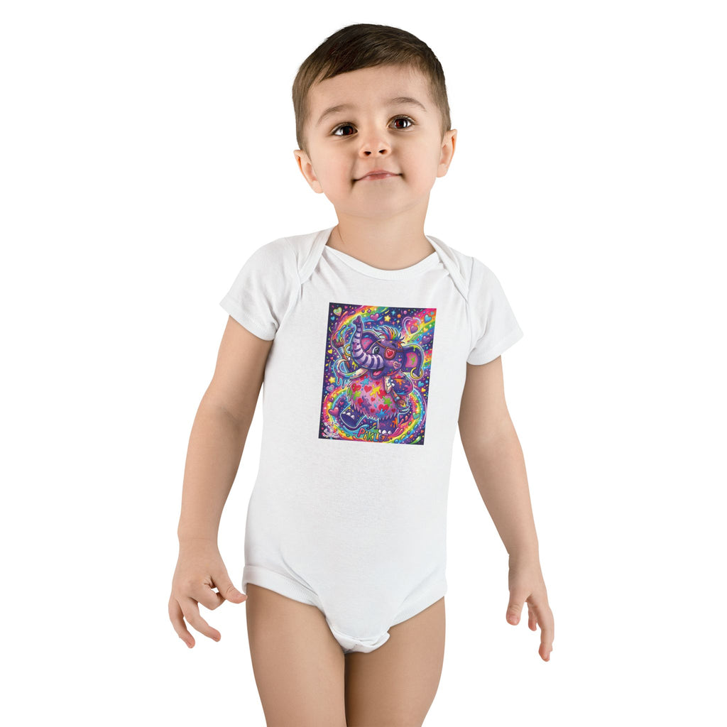Piklez™ Baby Short Sleeve Onesie® – "Magic Paint!" Graphic | Smile Universe Collection