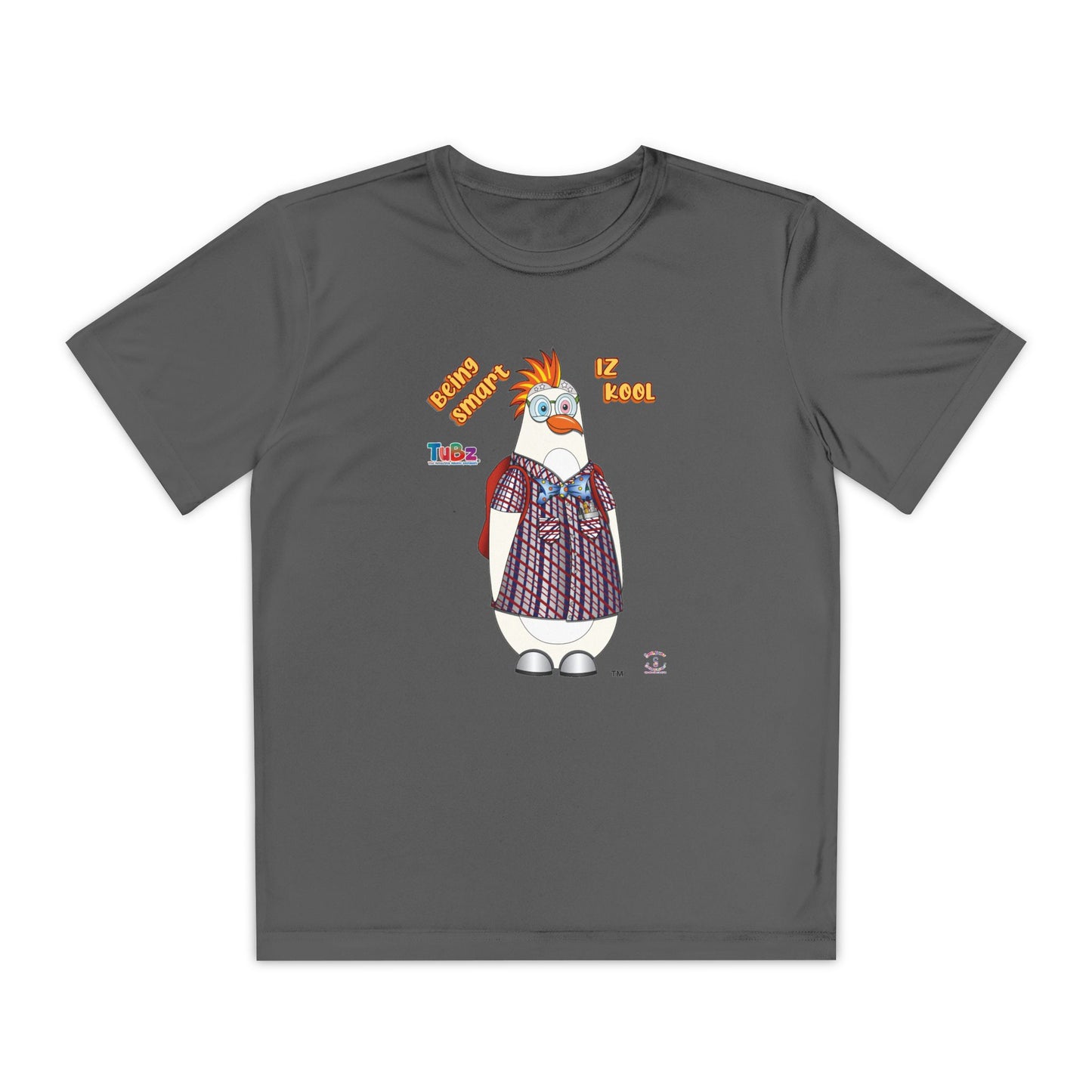 TuBz™ "Being Smart Iz Kool" Youth Competitor T- Shirt - Character Dress-Up Graphic Tee