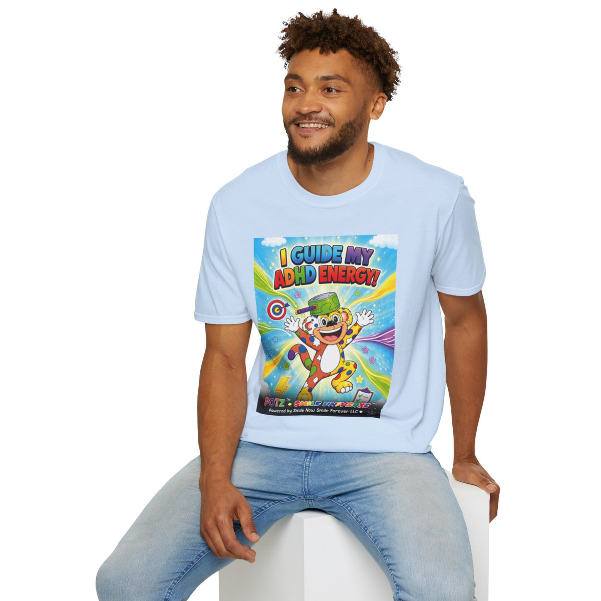 Potz™ Unisex Softstyle T-Shirt – "I Guide My ADHD Energy!" Graphic Tee | Smile Universe Collection