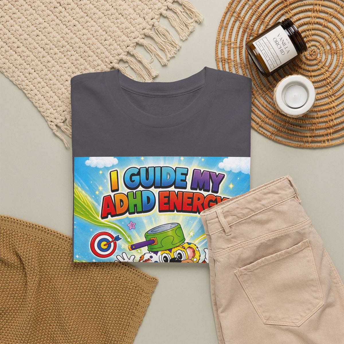 Potz™ Unisex Heavy Cotton™ Tee – "I Guide My ADHD Energy!" Graphic Tee | Smile Universe Collection