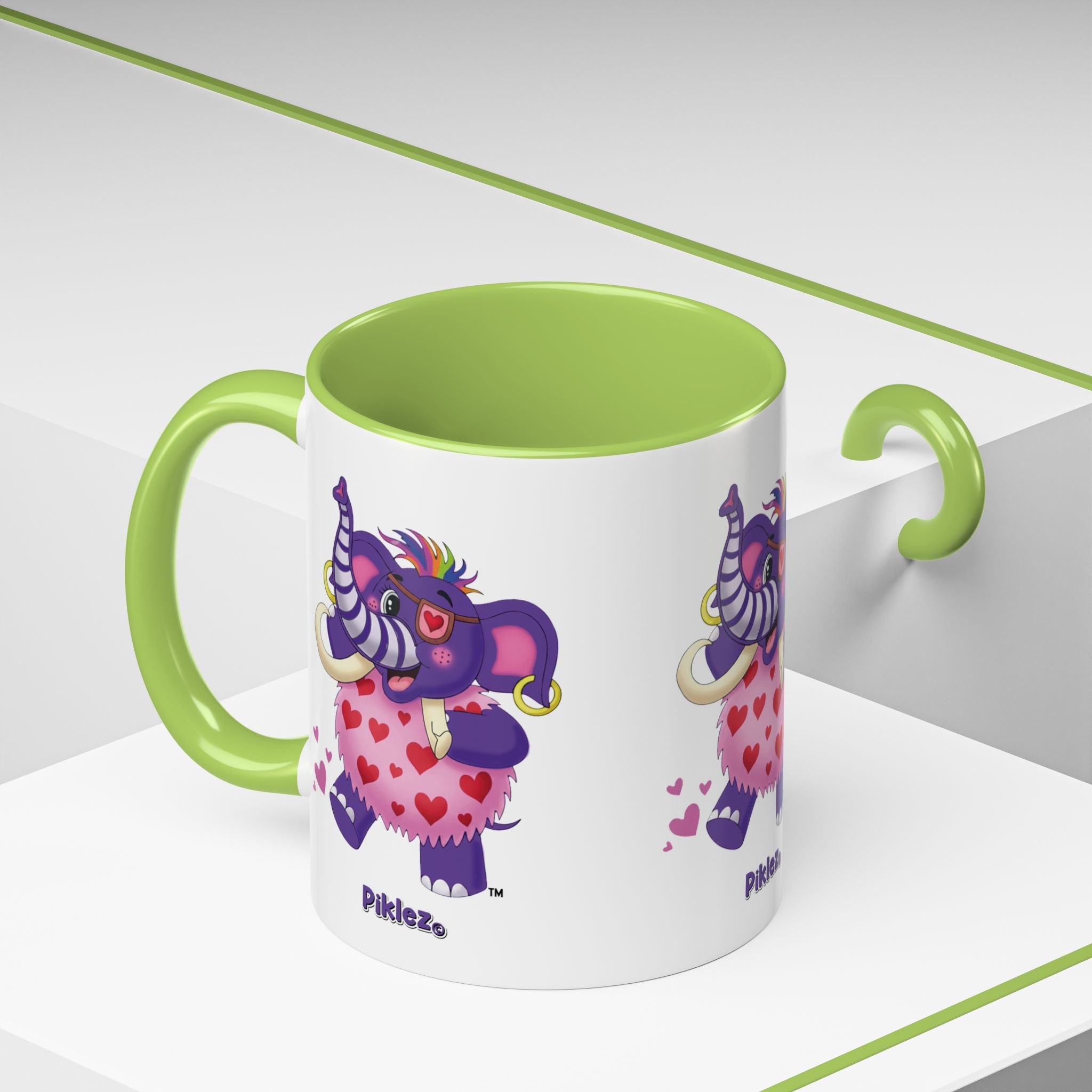 Piklez™ Accent Coffee Mug (11oz & 15oz) – "Full of Love!" Graphic | Smile Universe Collection