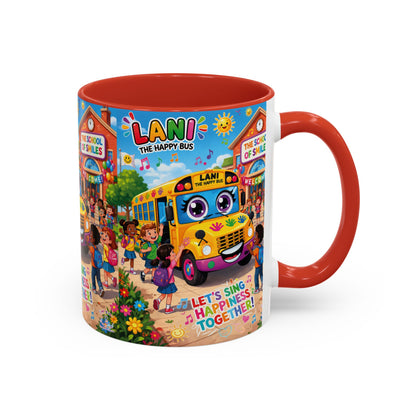 Lani™ Accent Coffee Mug (11oz & 15oz) – "Let's Sing Happiness Together!" Graphic