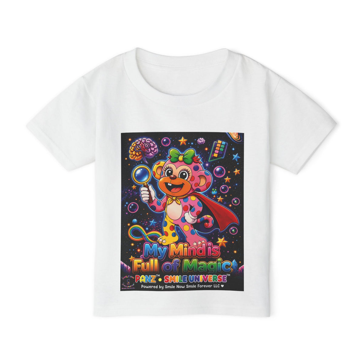 Panz™ Heavy Cotton™ Toddler T-Shirt – "My Mind is Full of Magic" Graphic | Smile Universe Collection
