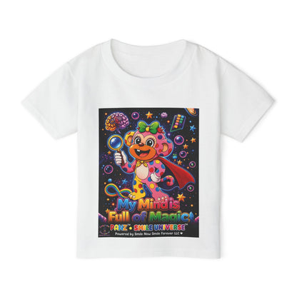 Panz™ Heavy Cotton™ Toddler T-Shirt – "My Mind is Full of Magic" Graphic | Smile Universe Collection