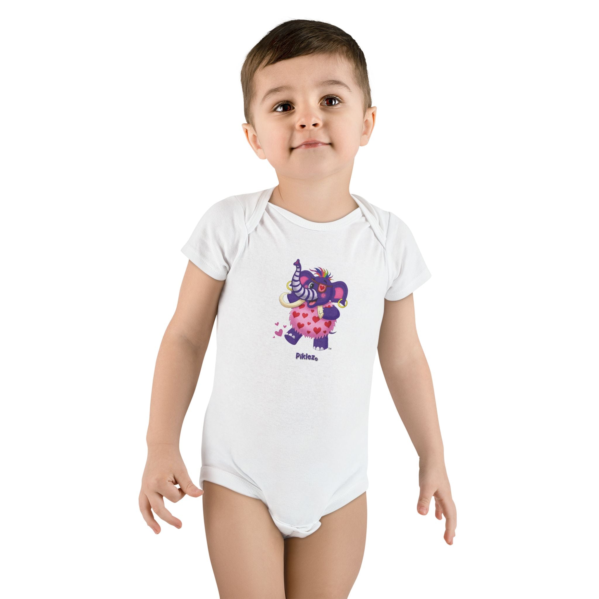 Piklez™ Baby Short Sleeve Onesie® – "Full of Love!" Graphic | Smile Universe Collection