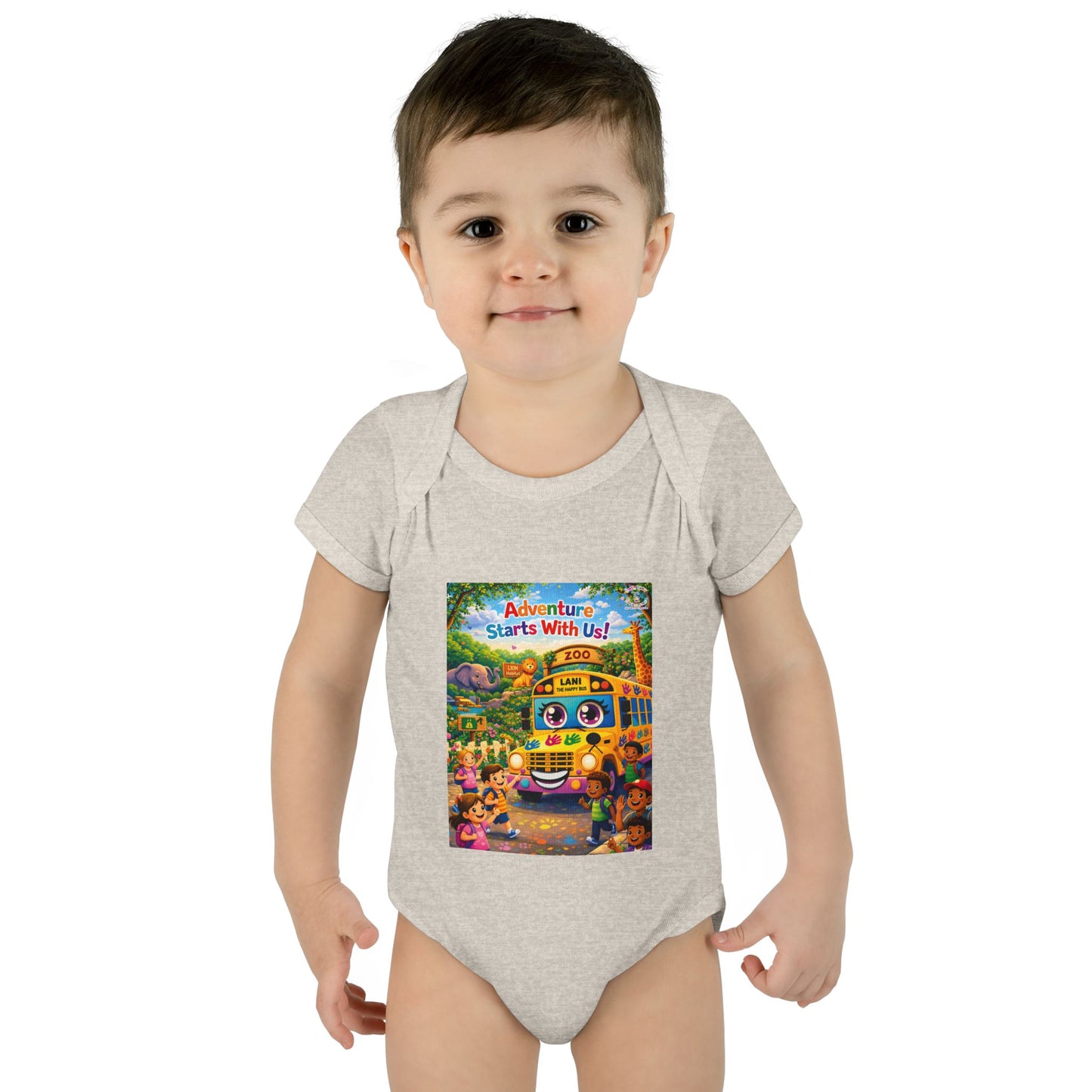 Lani™ Infant Baby Rib Bodysuit – "Adventure Starts With Us!" Graphic