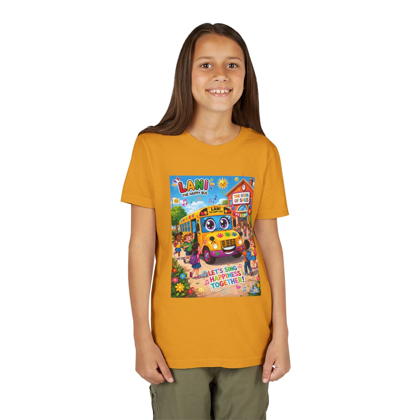 Lani™ Youth Short Sleeve Tee – "Let's Sing Happiness Together!" Graphic