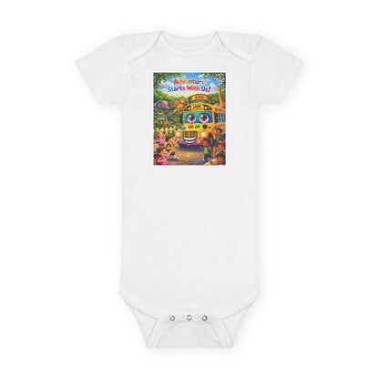 Lani™ Baby Short Sleeve Onesie® – "Adventure Starts With Us!" Graphic