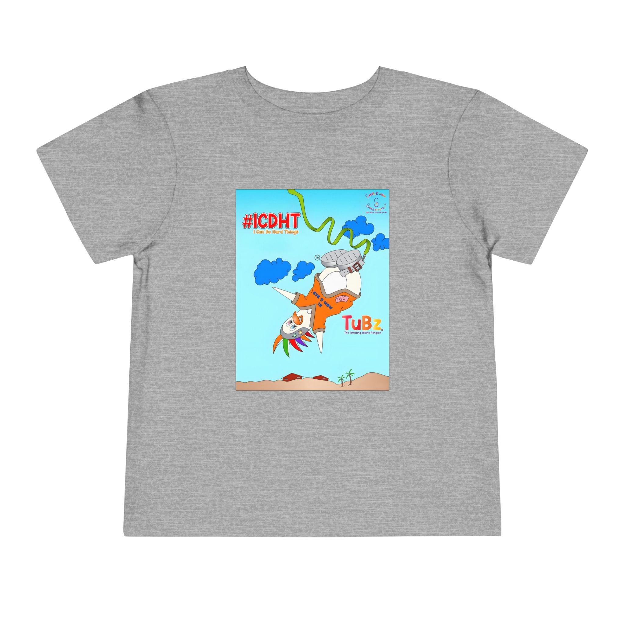 TuBz™ "I Can Do Hard Things" Toddler T-Shirt | Toddler Short Sleeve Tee  - Positive Kids Graphic Tee