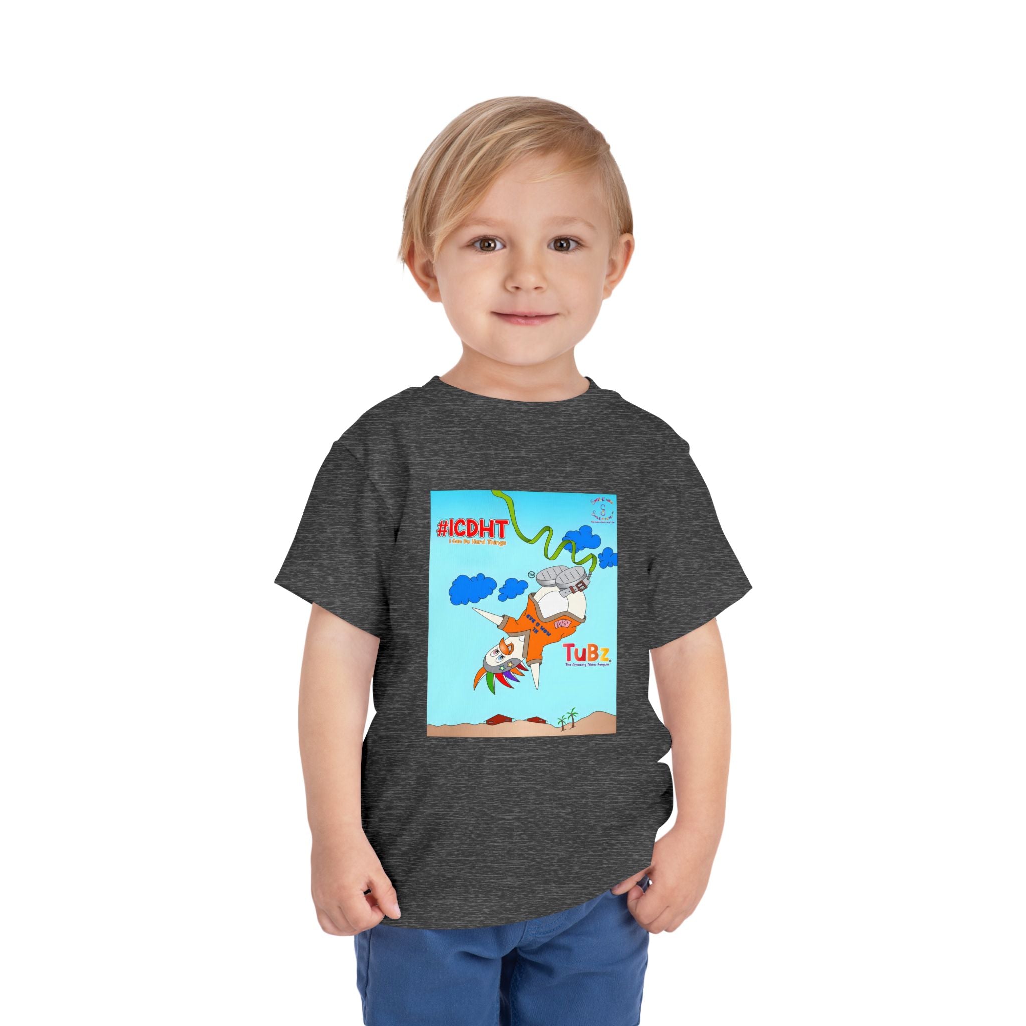 TuBz™ "I Can Do Hard Things" Toddler T-Shirt | Toddler Short Sleeve Tee  - Positive Kids Graphic Tee