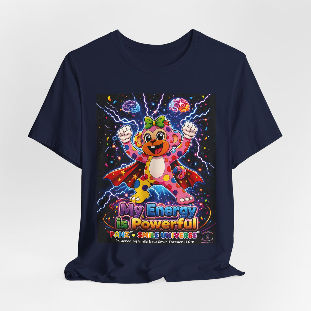 Panz™ Unisex Jersey Short Sleeve Tee For Adult– "My Energy is Powerful" Graphic Tee | Smile Universe Collection