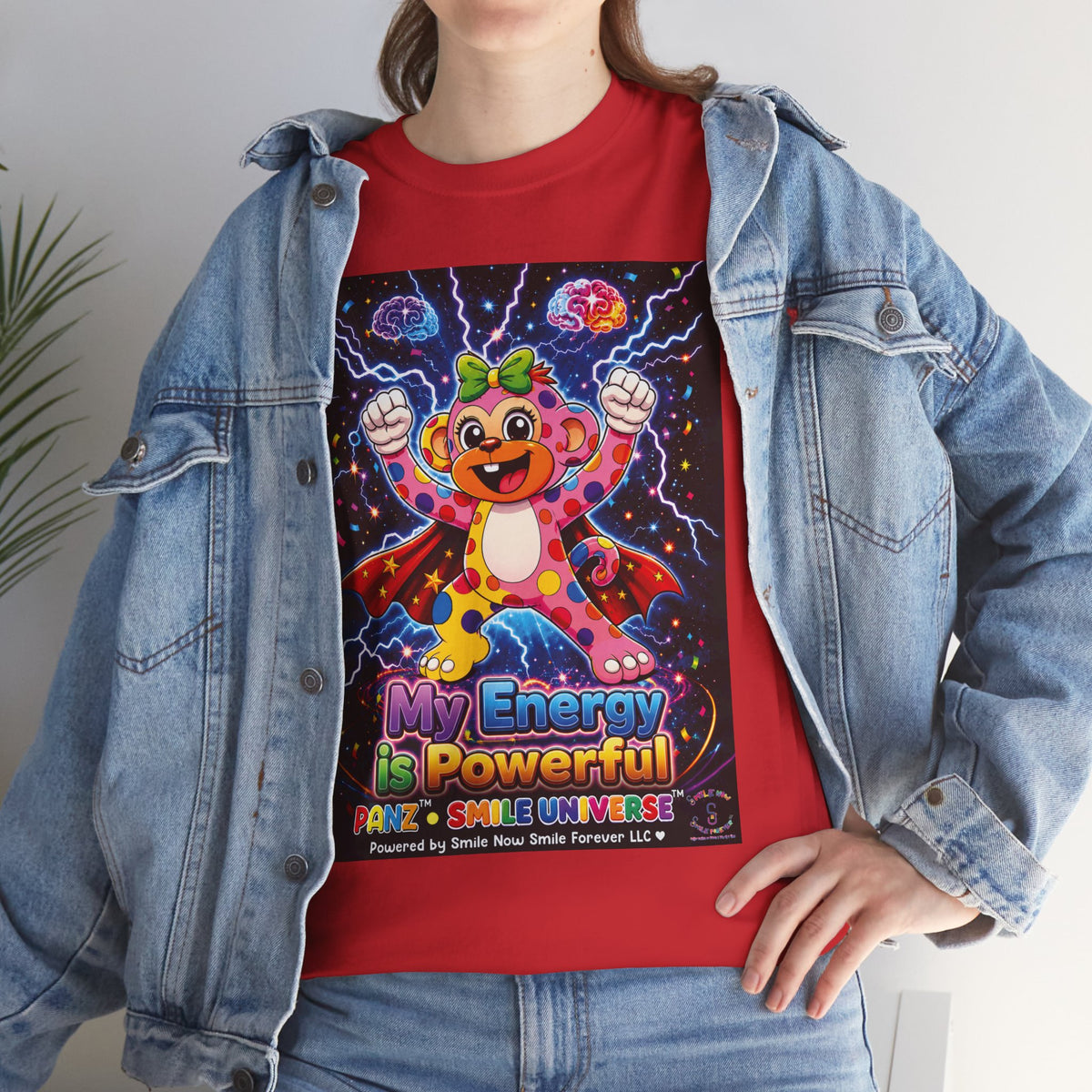 Panz™ Unisex Heavy Cotton™ Tee For Adult – "My Energy is Powerful" Graphic Tee | Smile Universe Collection