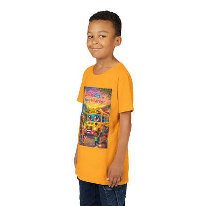Lani™ Youth Short Sleeve Tee – "Safe Rides, Happy Hearts" Graphic
