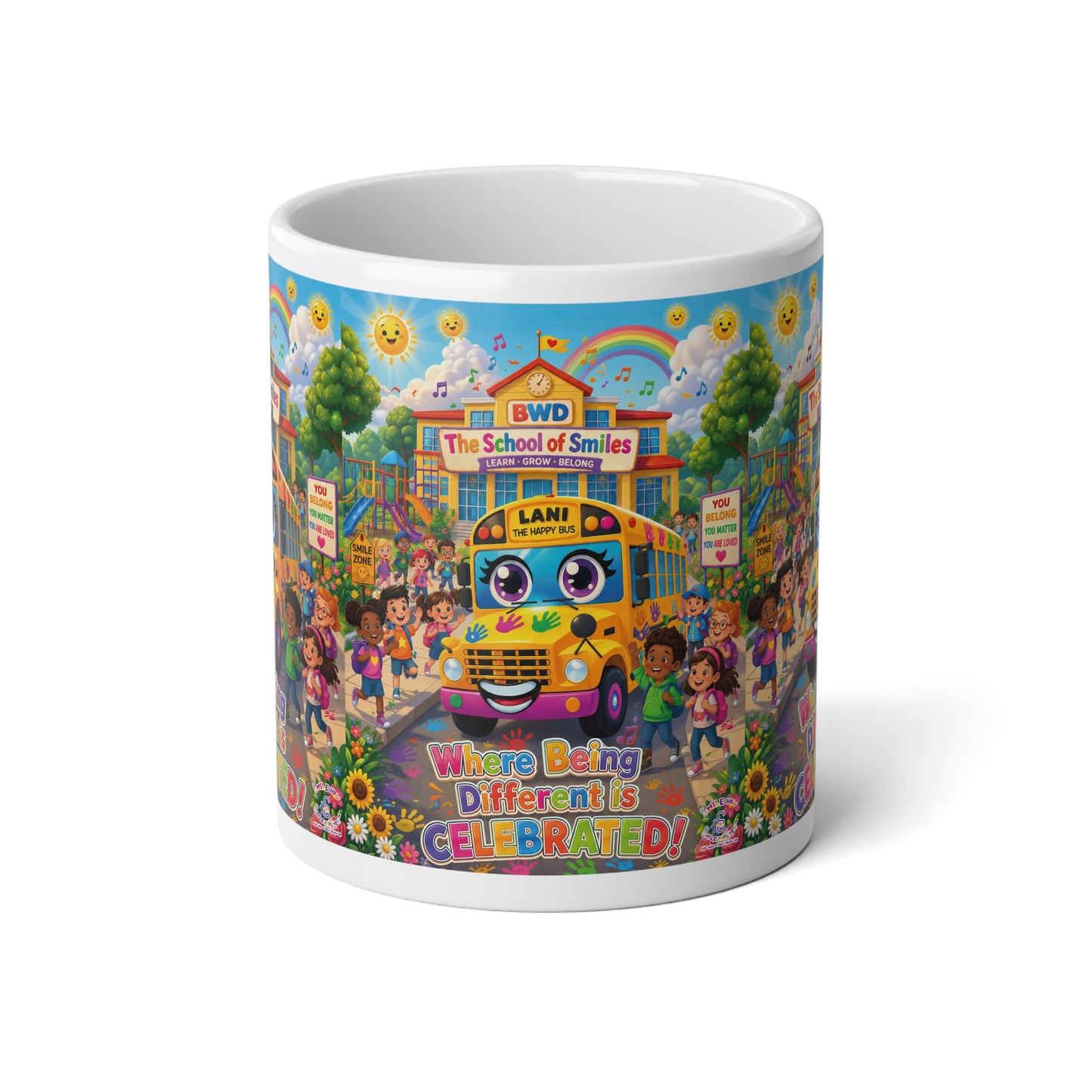 Lani™ Jumbo Mug 20oz – "Where Being Different is CELEBRATED!" Graphic