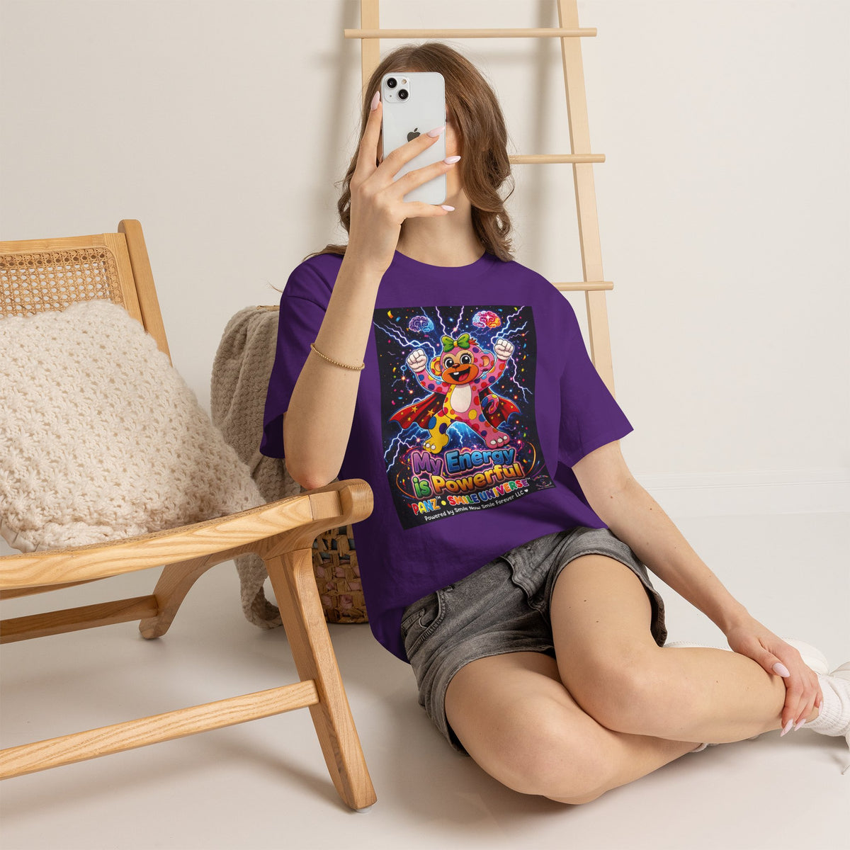 Panz™ Unisex Heavy Cotton™ Tee For Adult – "My Energy is Powerful" Graphic Tee | Smile Universe Collection