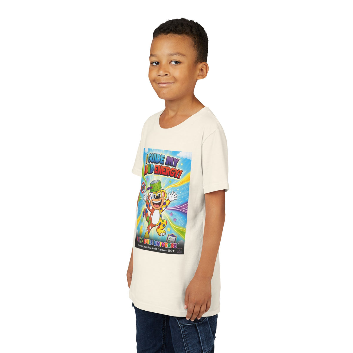 Potz™ Youth Short Sleeve Tee – "I Guide My ADHD Energy!" Graphic Tee | Smile Universe Collection