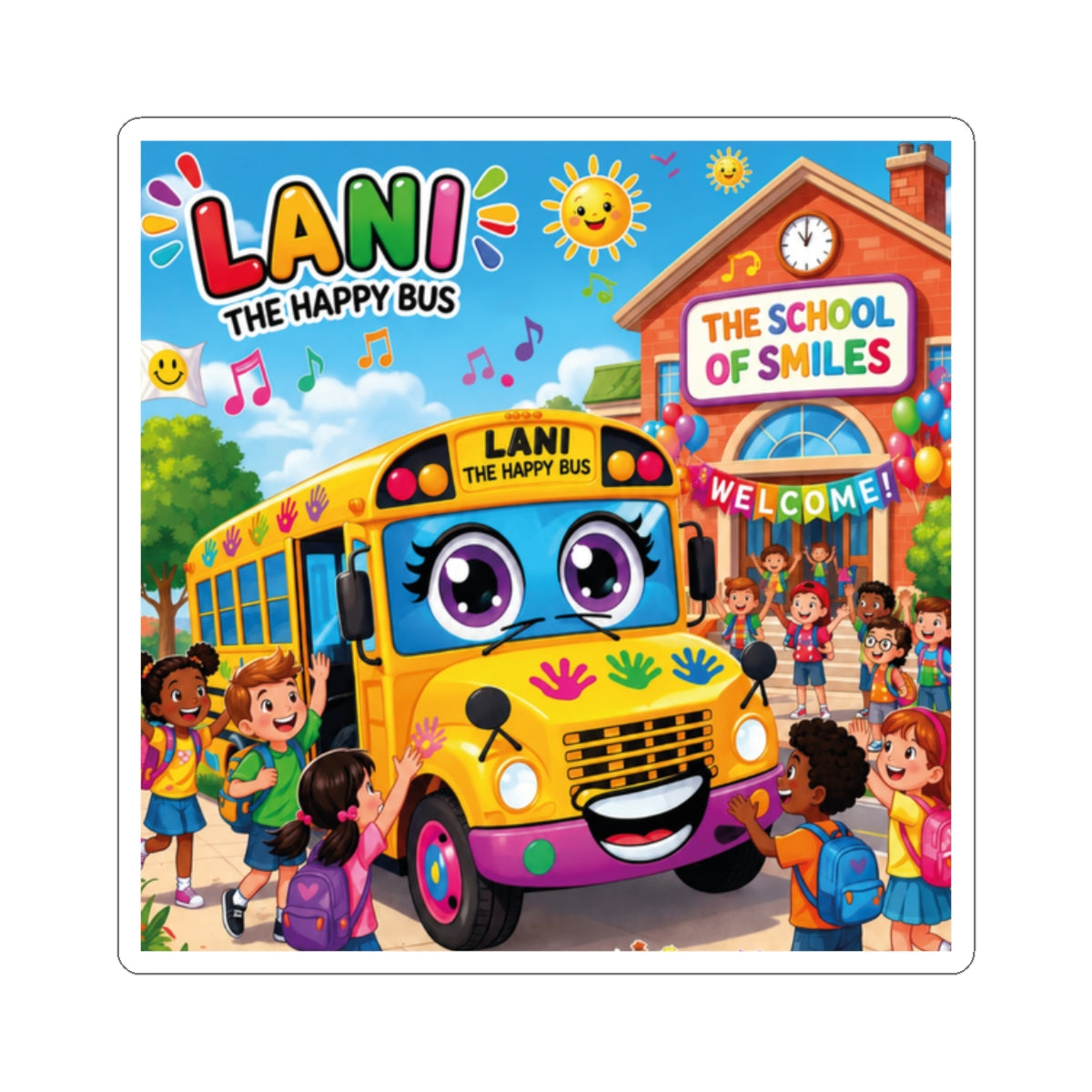 Lani™ Kiss-Cut Stickers – "Let's Sing Happiness Together!" Graphic