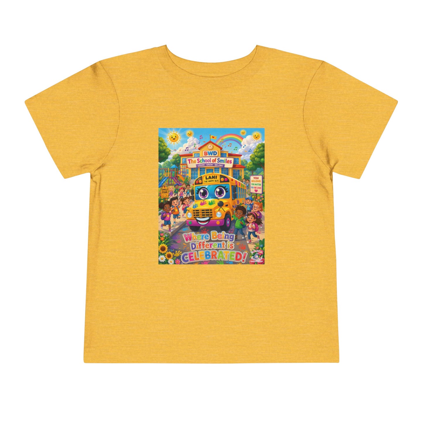 Lani™ Toddler Short Sleeve Tee – "Where Being Different is CELEBRATED!" Graphic Shirt