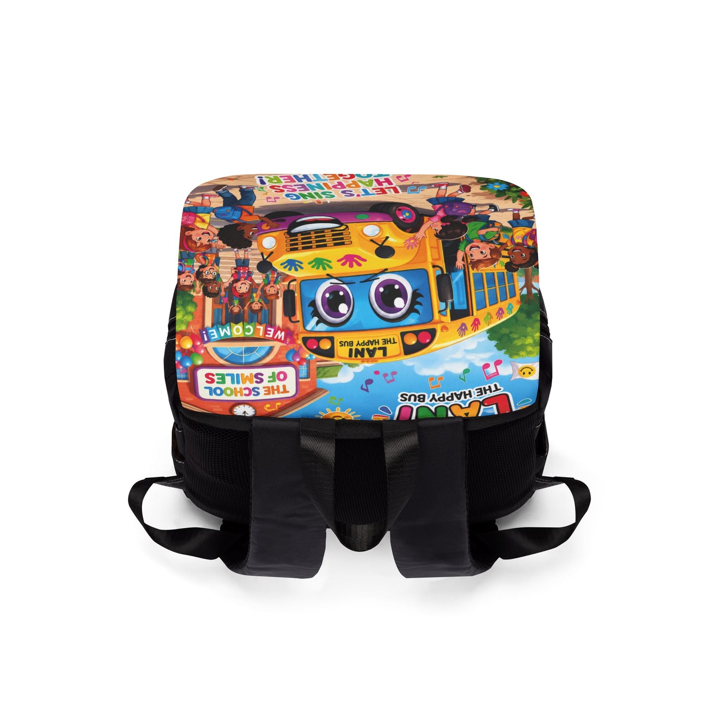 Lani™ Unisex Casual Shoulder Backpack – "Let's Sing Happiness Together!" Graphic
